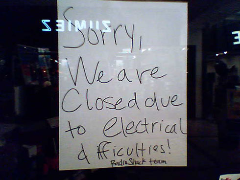 Radio Shack - shocking closure notice