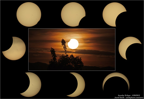 Compilation photo of eclipse.